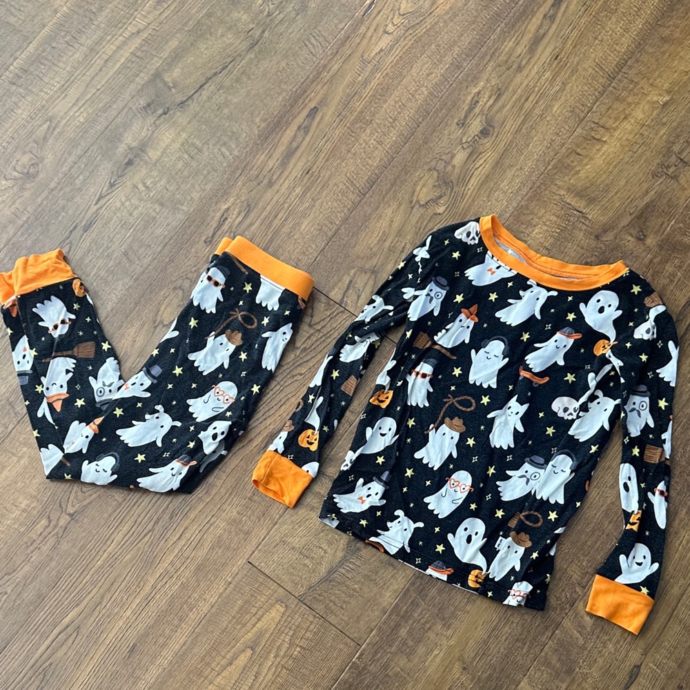 Little Sleepies Ghost Halloween Bamboo Pajama Set 4T